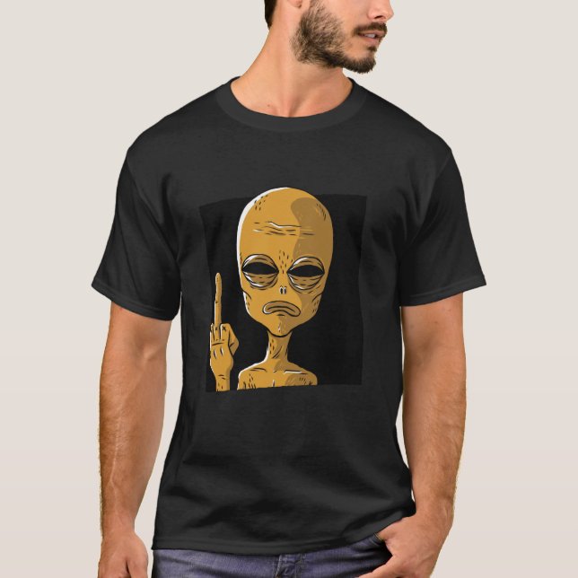 Camiseta alienígenas del espacio alienígena ufo dedo (Anverso)