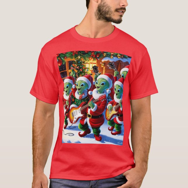 Camiseta Alienígenas tocan para navidad (Anverso)