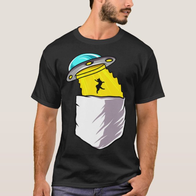 Camiseta Aliens Cryptozoology Abduction  Cute Pocket Style (Anverso)