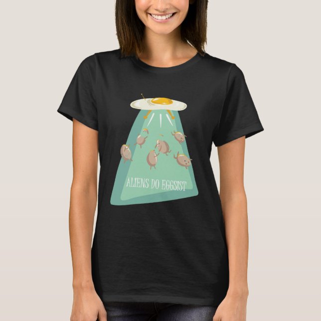 Camiseta Aliens Do Eggsist  Alien Ship  Kids Boys Girls (Anverso)