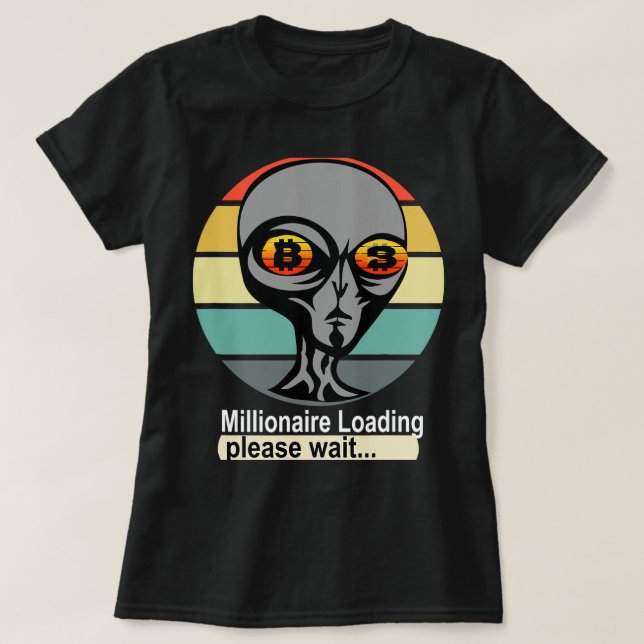 Camiseta Aliens Head Cryptocurrency Trader Futuros Funny Bi (Diseño del anverso)