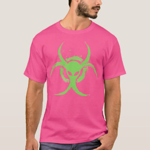 Camiseta Aliente de riesgo biológico verde florescente