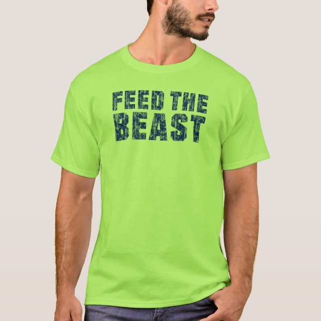 Camiseta Alimenta la cosecha azul de la marina de bestia (Anverso)