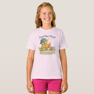 Camiseta Alimenta Tu Mente – Lectura y Aprendizaje de Dinos