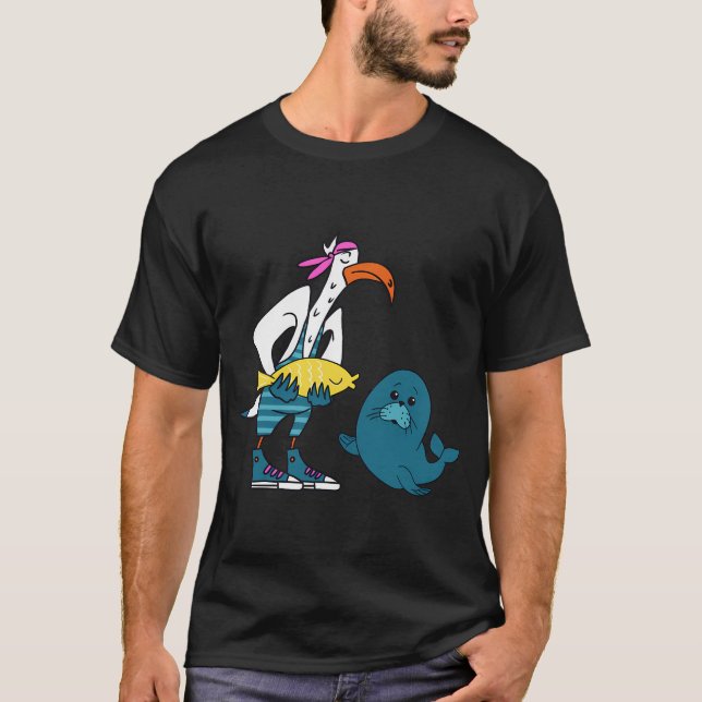 Camiseta Alimentación de gaviotas focas (Anverso)