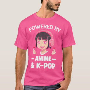 Camiseta Alimentado Por Anime K-Pop Anime K-Pop