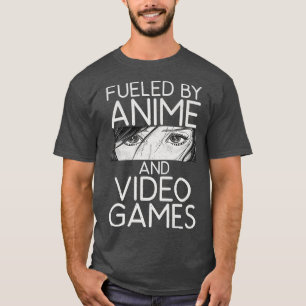 Camiseta Alimentado Por Anime Y Videojuegos Funny Otaku Ani