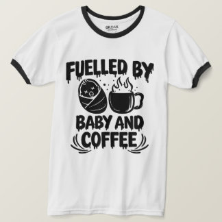 Camiseta Alimentado por bebé y café papá