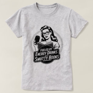 Camiseta Alimentado por bebidas energéticas y libros mezqui