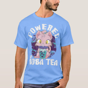 Camiseta Alimentado por Boba Tea Anime Cat