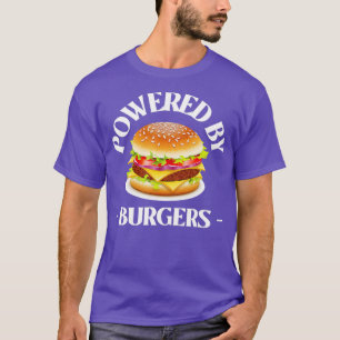 Camiseta Alimentado por Burgers Fast Food Lover Funny Beef