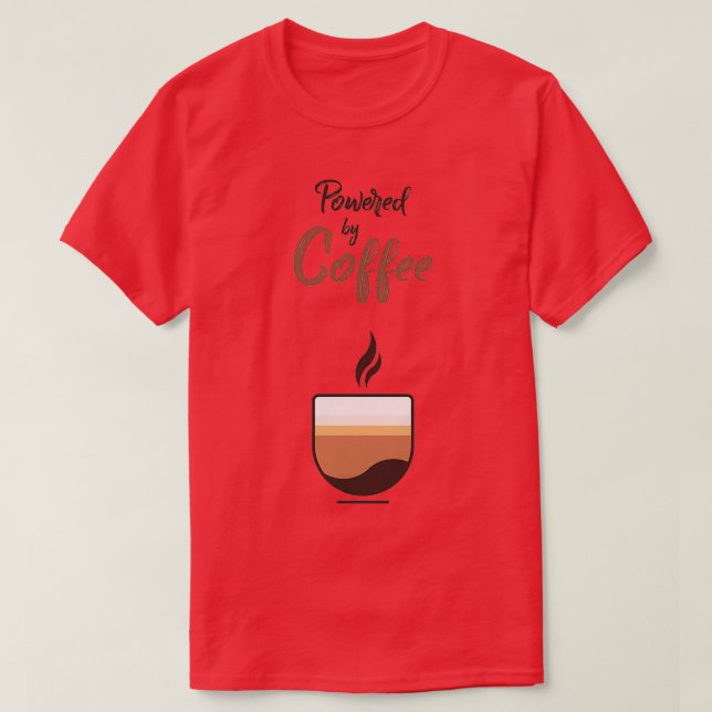 Camiseta Alimentado Por Café 6 (Diseño del anverso)