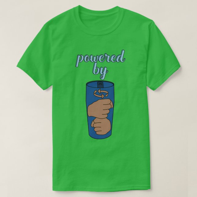 Camiseta Alimentado por café ASL (Diseño del anverso)
