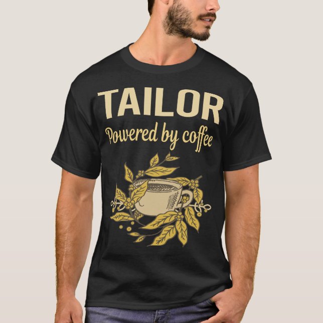 Camiseta Alimentado por café - sastre (Anverso)