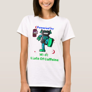 Camiseta Alimentado por cafeína y WIFI