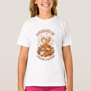 Camiseta Alimentado por Calabaza y Pelo de Gato Divertido G