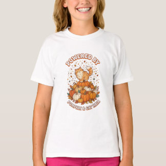 Camiseta Alimentado por Calabaza y Pelo de Gato Divertido G