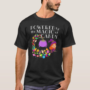 Camiseta Alimentado Por Candy Magic Redhead Volando Bruja H