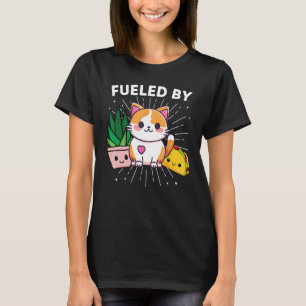 Camiseta Alimentado Por Cats Plants Tacos Funny
