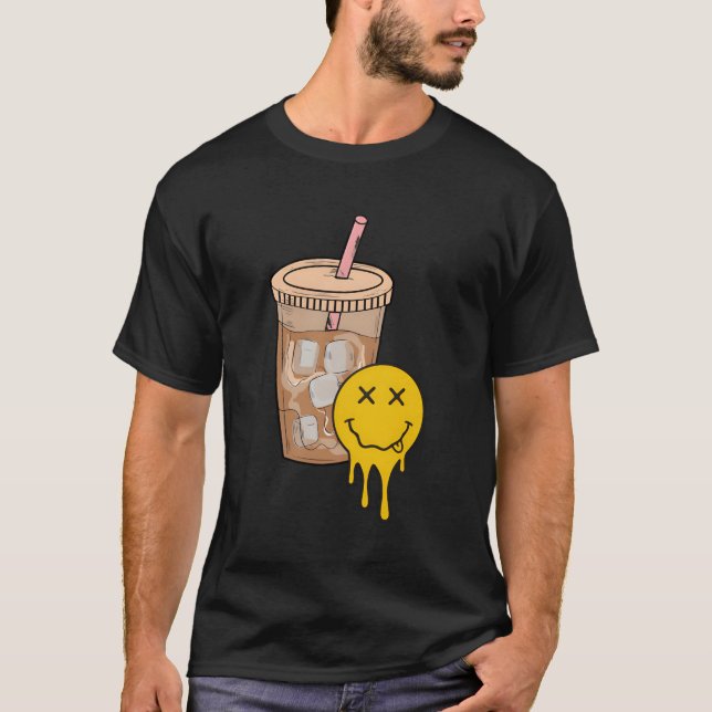 Camiseta Alimentado Por El Café Helado Y La Ansiedad Tal He (Anverso)
