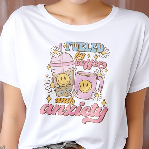 Camiseta Alimentado Por El Café Y El Café De Ansiedad