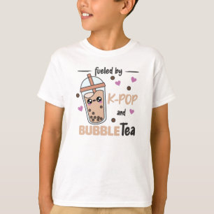 Camiseta Alimentado Por El K-Pop Y El Té De Burbuja Kawaii 