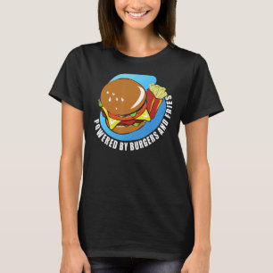 Camiseta Alimentado Por Hamburguesas Y Fries Hombres Mujere