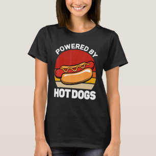 Camiseta Alimentado por hot dogs hot dog fast food hotdog