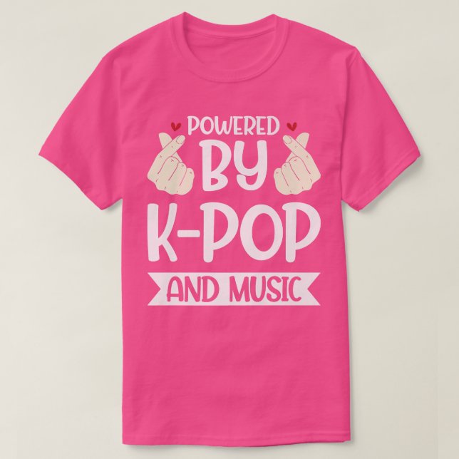 Camiseta Alimentado por K-Pop y Música K-Pop (Diseño del anverso)