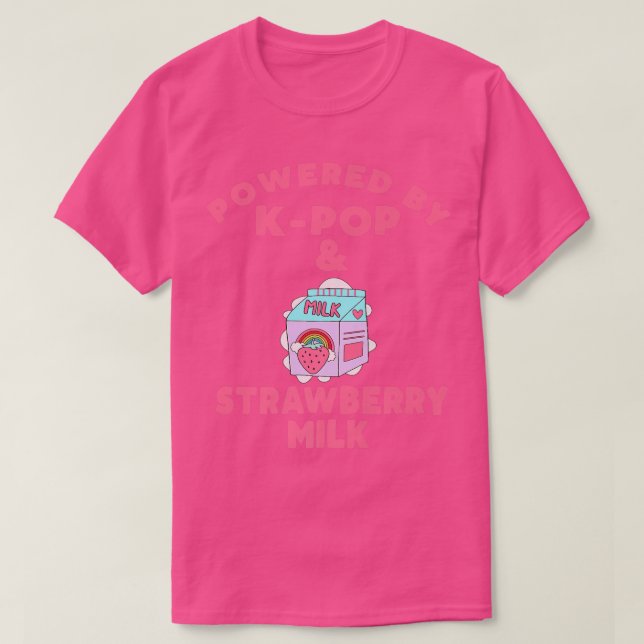 Camiseta Alimentado por KPop y fresa  (Diseño del anverso)