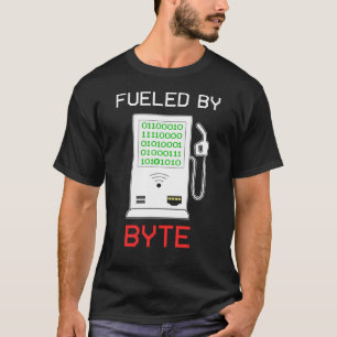Camiseta Alimentado Por La Computadora Byte Nerd Geek