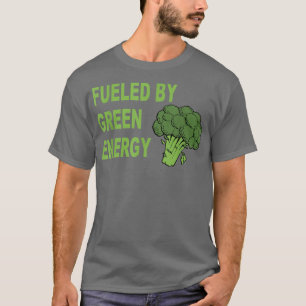 Camiseta Alimentado por la energía verde divertida vegetari