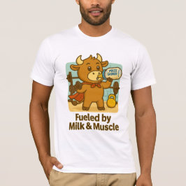 Camiseta Alimentado por la leche y los músculos - Funny Bul