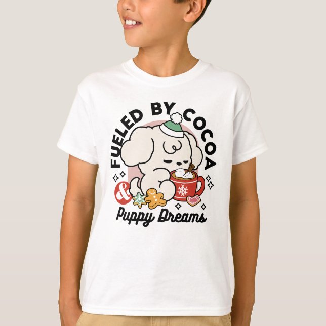 Camiseta Alimentado por los sueños de cacao y cachorro - Pe (Anverso)