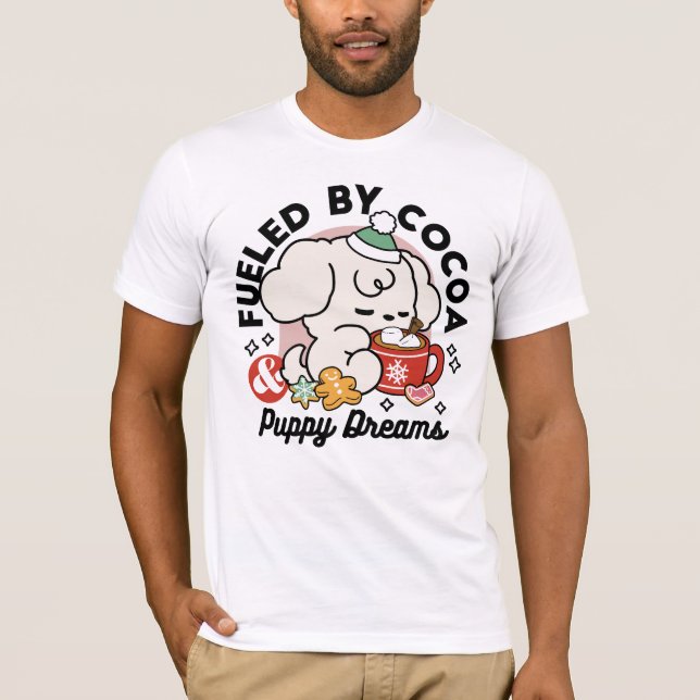 Camiseta Alimentado por los sueños de cacao y cachorro - Pe (Anverso)
