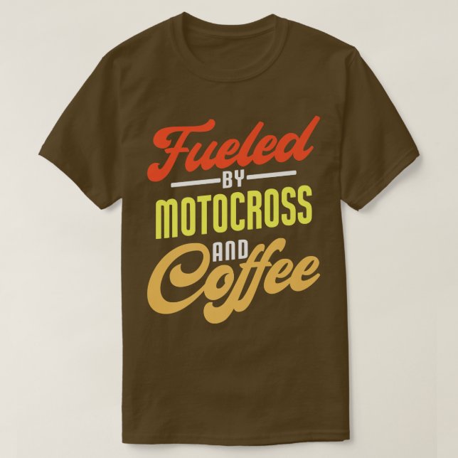 Camiseta Alimentado Por Motocross Y Coffee Funny Motocross  (Diseño del anverso)
