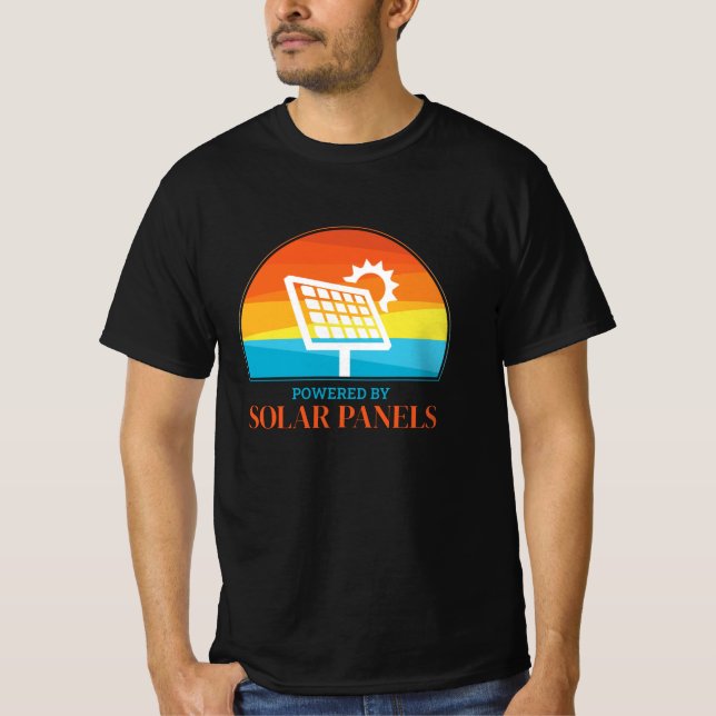 Camiseta Alimentado Por Paneles Solares Sol Fotovoltaico (Anverso)