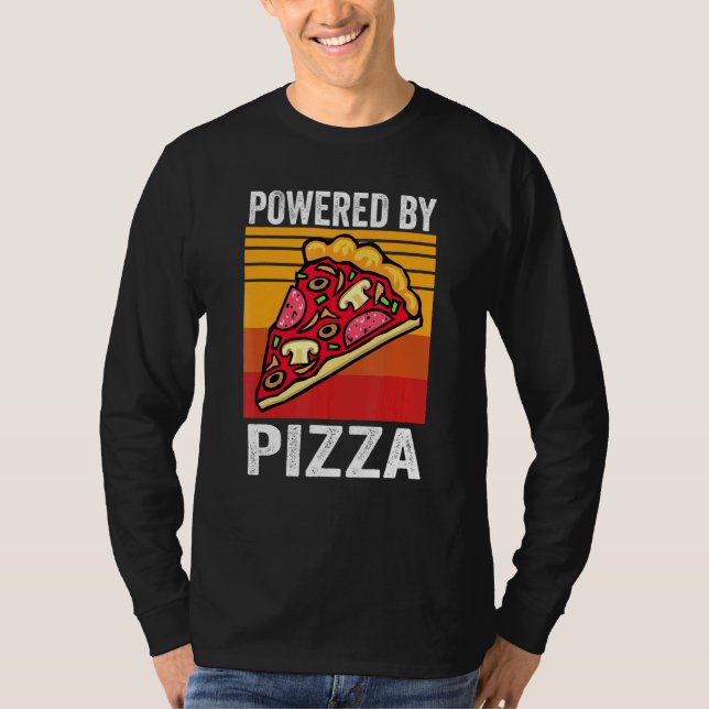 Camiseta Alimentado por Pizza Hombres Italianos De Comida (Anverso)