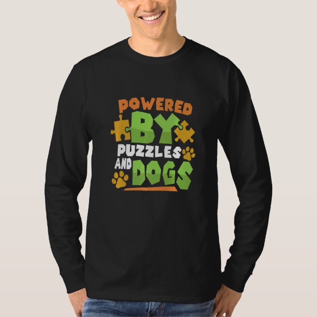 Camiseta Alimentado Por Puzzles Y Perros Puzzler Board G (Anverso)