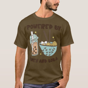 Camiseta Alimentado Por Ramen Y Boba Tea Anime De Comida Ja