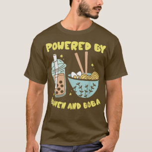 Camiseta Alimentado Por Ramen Y Boba Tea Anime De Comida Ja