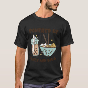 Camiseta Alimentado Por Ramen Y Boba Tea Anime De Comida Ja