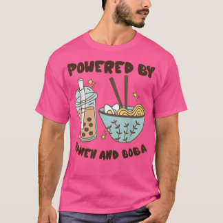 Camiseta Alimentado Por Ramen Y Boba Tea Anime De Comida Ja