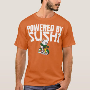 Camiseta Alimentado por Sushi Raw Fish Foodie Biker 1