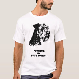 Camiseta ¡Alimentado por ti y café! Perro gracioso