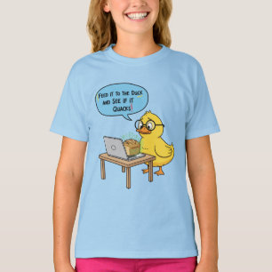 Camiseta Aliméntalo al Pato Cita Divertida de Programador