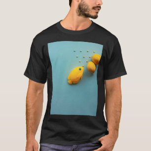 Camiseta Alimentando tres peces ángel amarillos