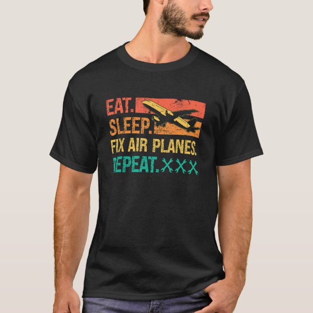 Camiseta Alimentar el sueño de los aviones de vuelo Retro F (Anverso)