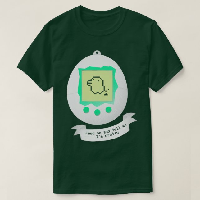 Camiseta Alimentarme a la criatura del Mascota virtual Tama (Diseño del anverso)