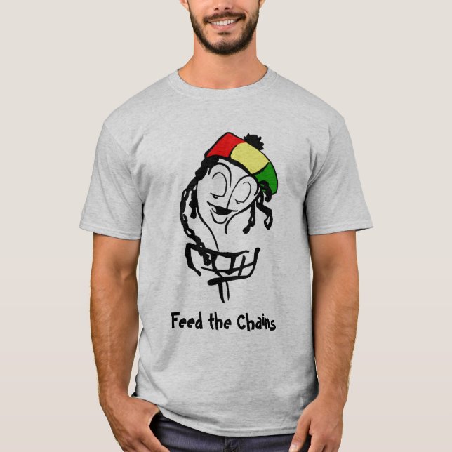 Camiseta Alimente las cadenas, cesta de Rasta (Anverso)